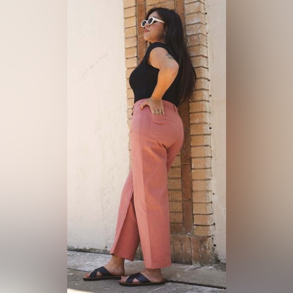 Whimsy & Row Flora Wide Leg Pant in Terracotta Pink - Picture 5 of 13